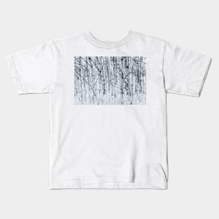 Black and White Aspen Forest Abstract Kids T-Shirt